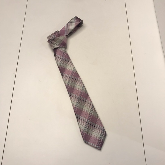 PENGUIN - 100% Silk Plaid Purple/Gray Necktie - Picture 7 of 8
